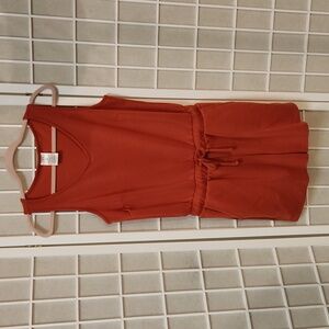 Bunt Orange Sleeveless Romper with Pockets